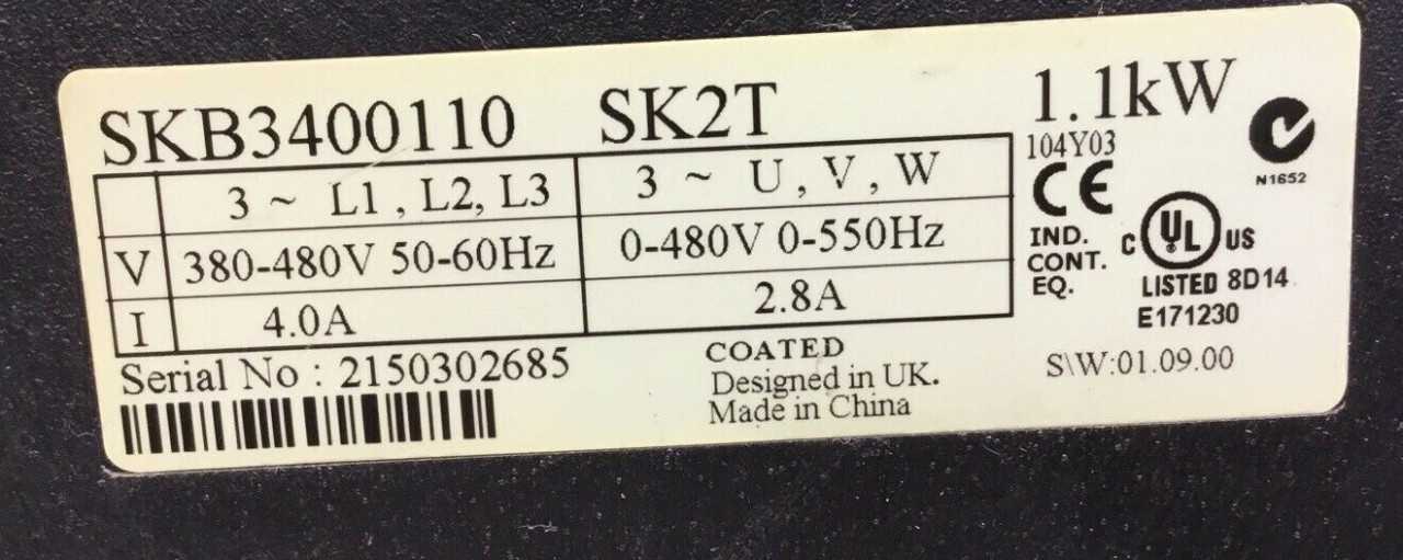 LEROY SOMER / NIDEC CORP SKB3400110 SK2T 1.1kW Drive " Pulled from Working Machinery and Bench Tested" - MOTOR DRIVES