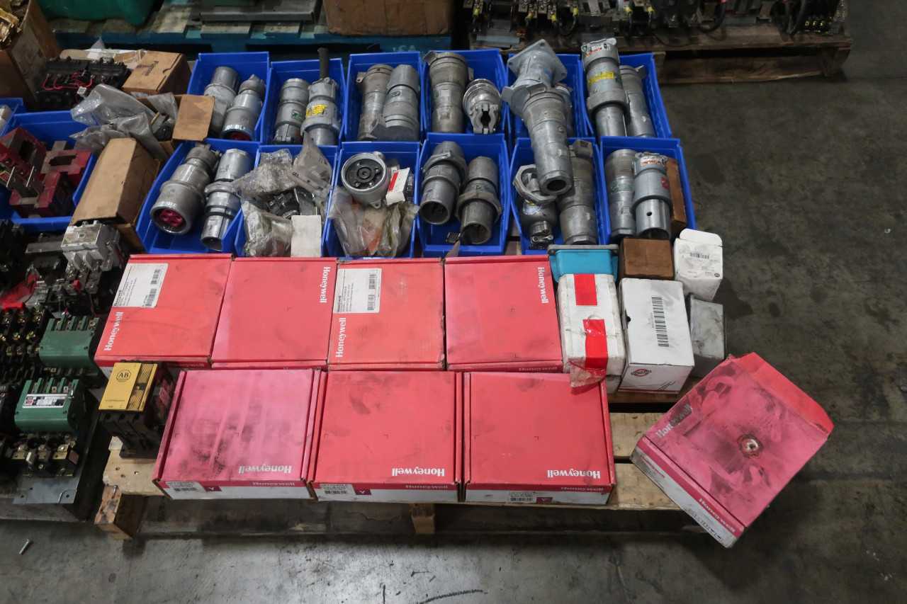 5 PALLETS OF ASSORTED ELECTRICAL BREAKERS TRANSFORMERS RELAYS - ELECTRICAL COMPONENTS