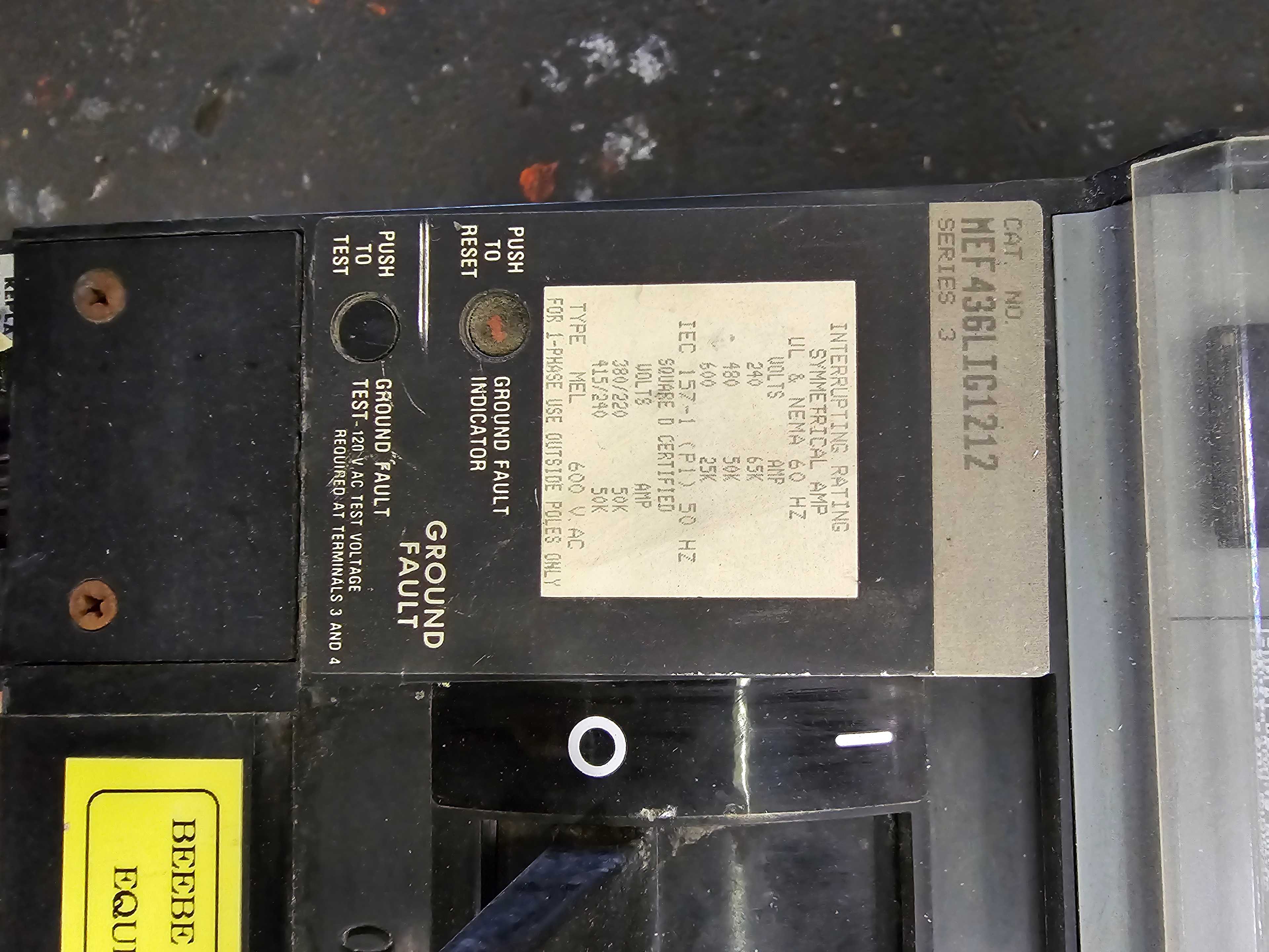 SQUARE D MEF436LIG1212 400 AMP CIRCUIT BREAKER - CIRCUIT BREAKERS