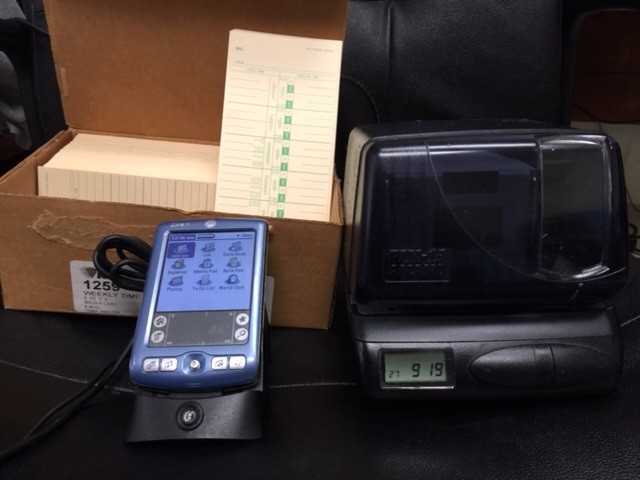Time Clock w/ Time Cards and Zire 71 Handheld PDA - MISCELLANEOUS