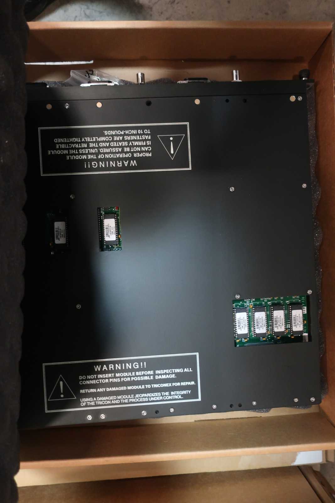 1 PALLET OF ASSORTED ELECTRICAL CIRCUIT BOARDS, CRANEGAURD SWITCH CONTROLS, SERVO AMP, MODULE COMMUNICATION CONTROL- ABB DILLON, MITSUBISHI, EMERSON, TRICONEX - AUTOMATION & CONTROLS
