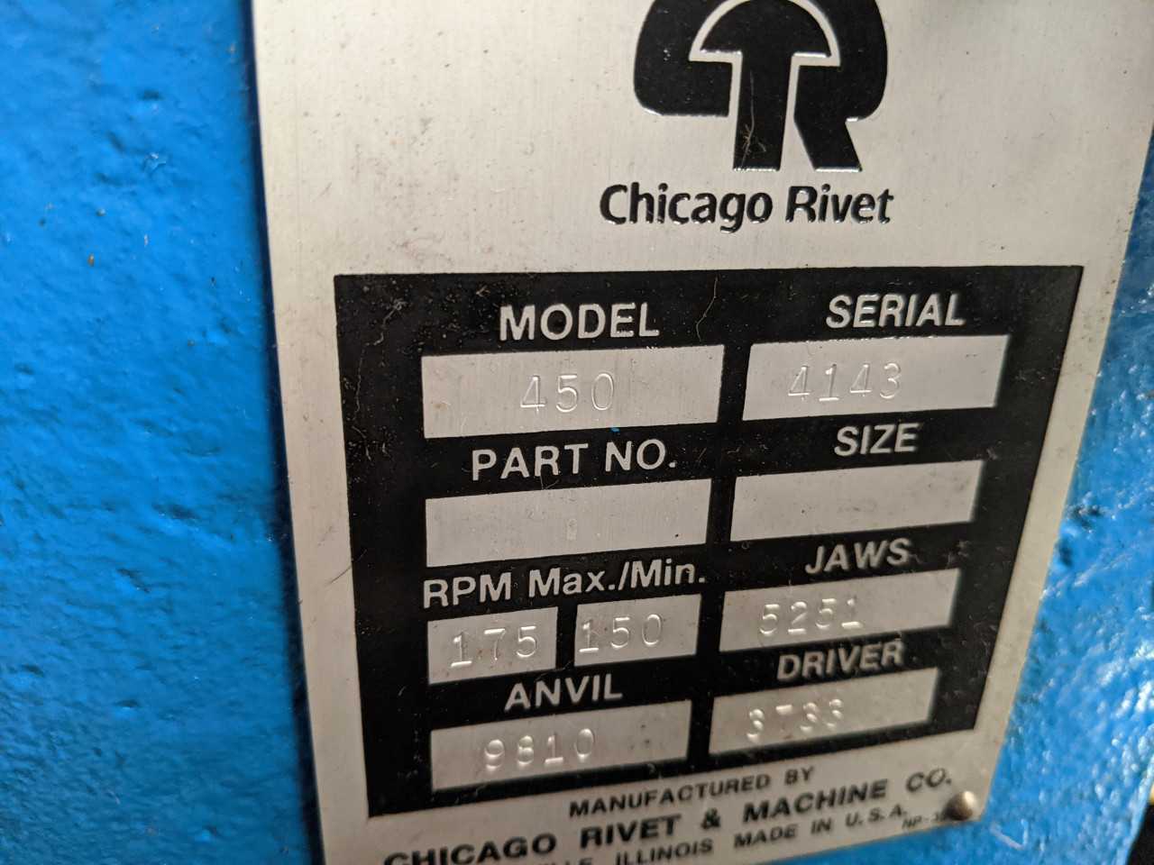 Chicago Riveter Model 450 with table - PNEUMATIC POWER TOOL