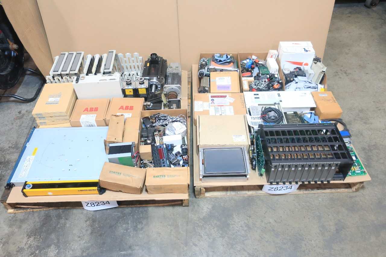 2 PALLETS OF ASSORTED ELECTRICAL - CHASSIS RACKS CONTROLS, INTERFACE, MODULE,POWER SUPPLY, SERVO - AEG, ABB, ALLEN BRADLEY - AUTOMATION & CONTROLS