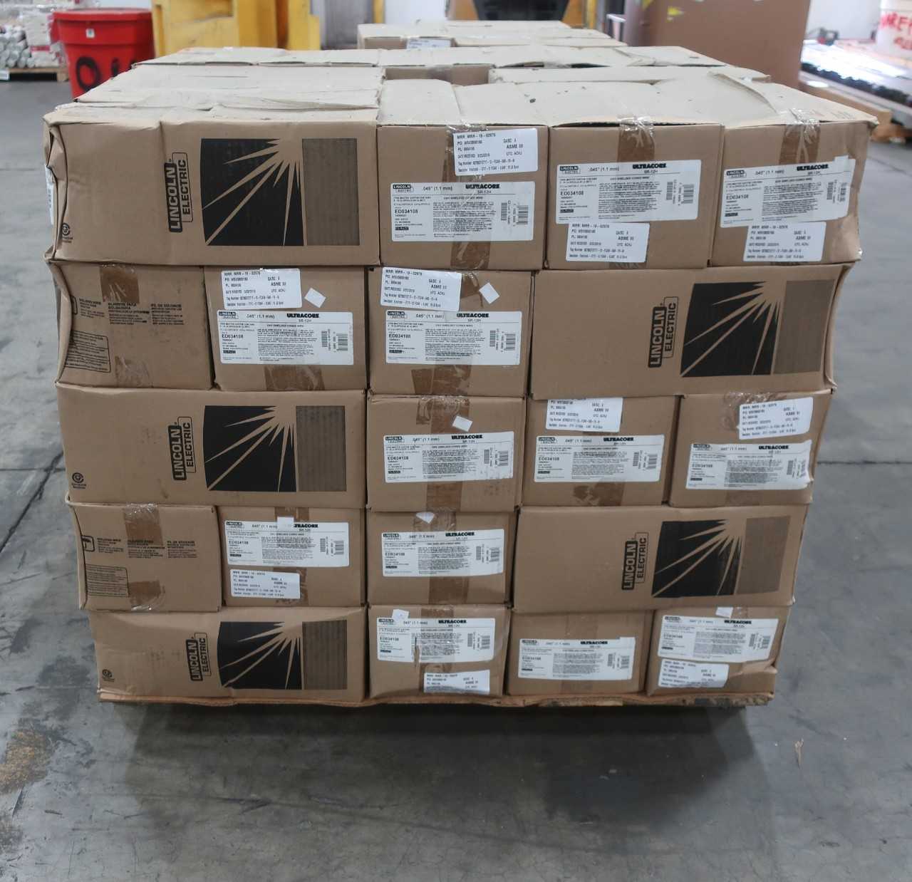 2 PALLETS OF LINCOLN ELECTRIC ULTRA CORE SR-12H GAS SHIELDED CORE WIRE, 112 SPOOLS - ELECTRICAL COMPONENTS