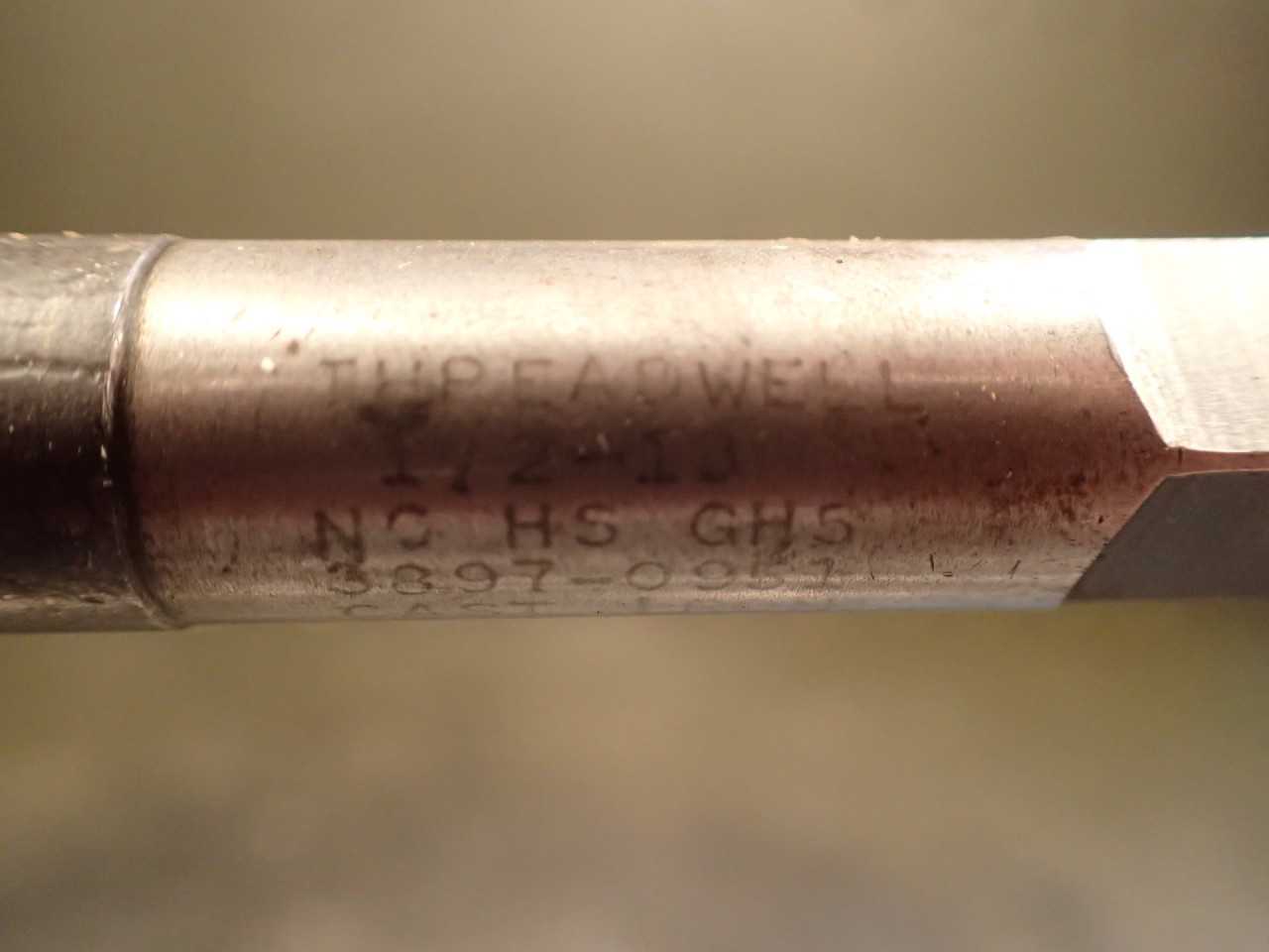 Threadwell 1/2" -13 NC 6" Extension Hand Pulley Thread Tap 4-Flute for Cast Iron - END MILLS