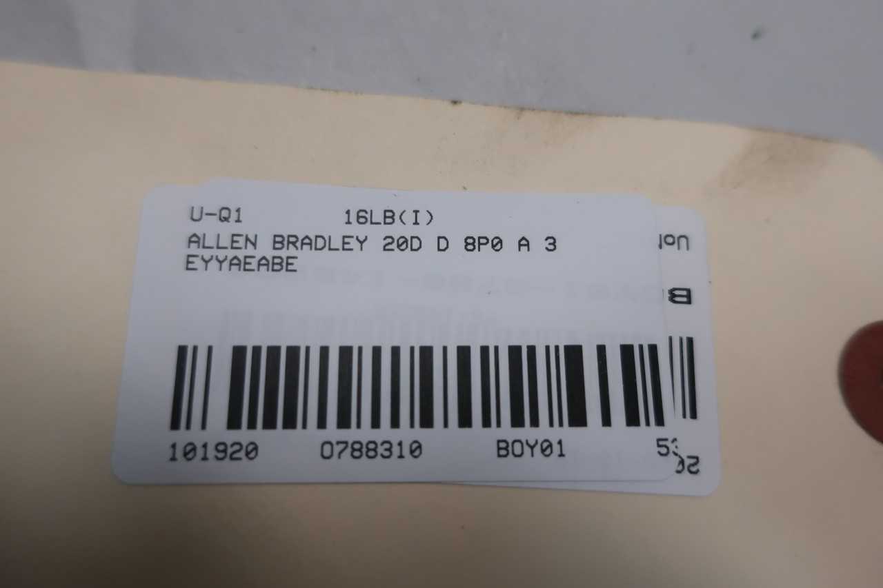 ALLEN BRADLEY 20DD8P0A3EYYAEABE POWERFLEX 700S VFD DRIVE - MOTOR DRIVES