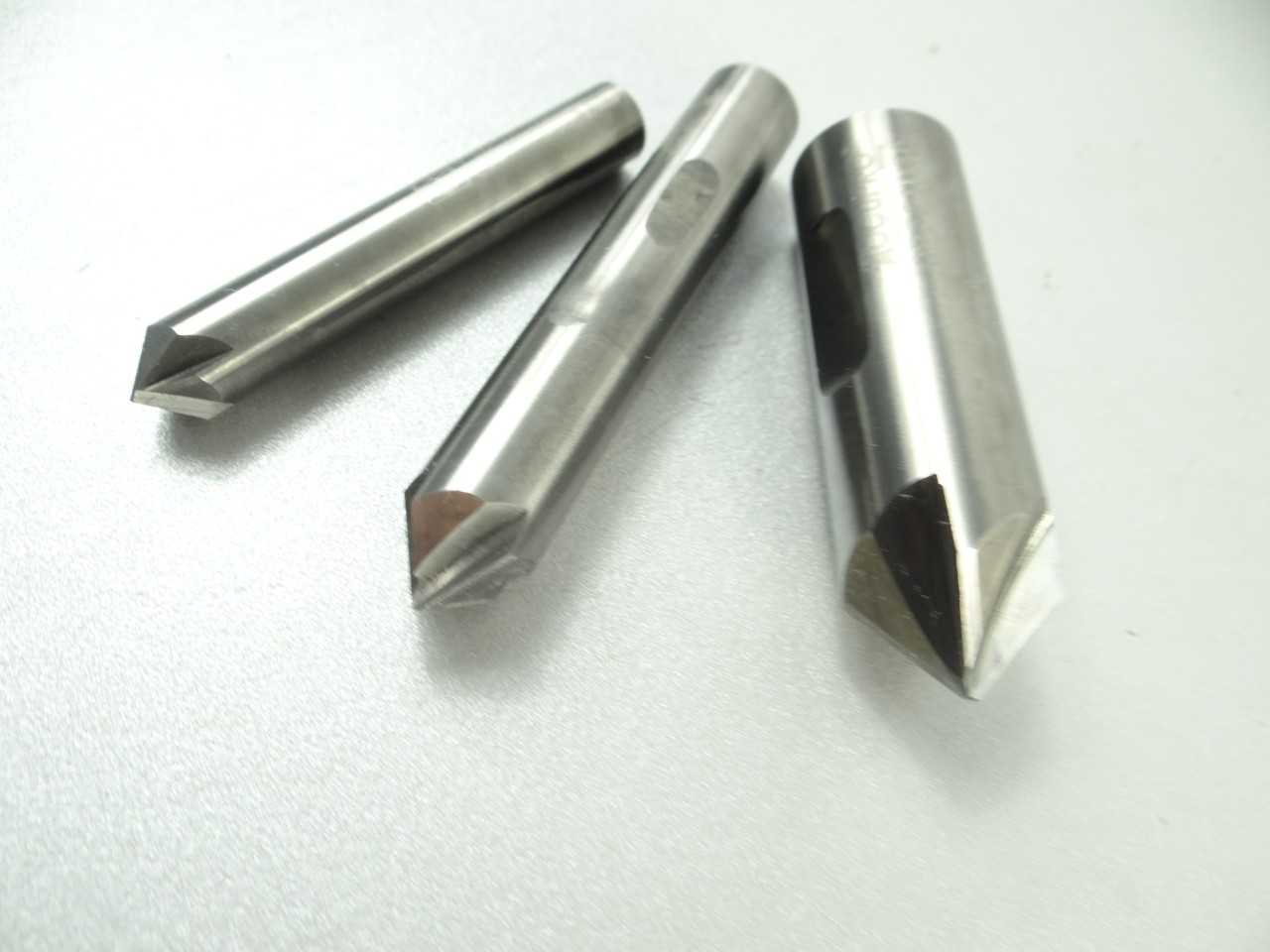 Lot of 3 Solid Carbide Chamfer Mills - MACHINING ACCESSORIES & TOOLING
