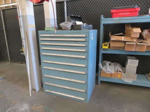10 Drawer Vidmar Cabinet and Contents - MISCELLANEOUS