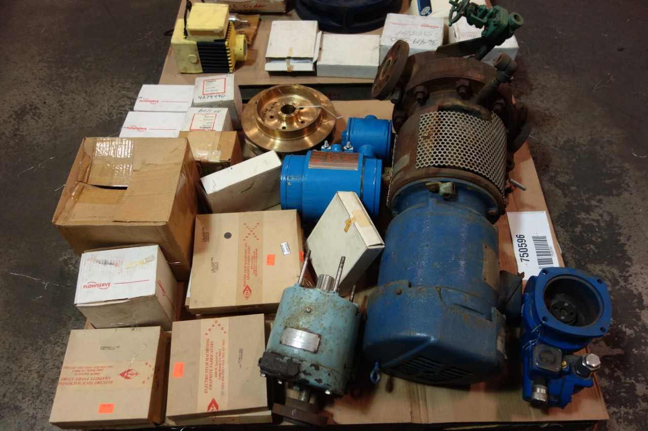 2 PALLETS OF ASSORTED PUMPS, PUMP PARTS AND ACCESSORIES- PARKER, FLOWSERVE, BINGHAM, COLE-PARMER - PUMPS