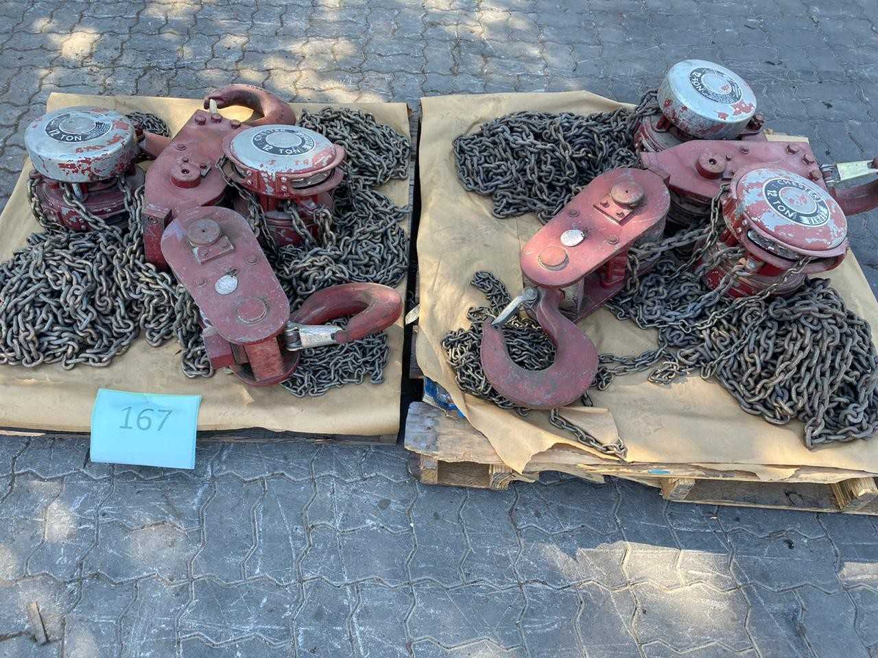 2 PALLETS OF CHESTER ZEPHYR CHAIN HOISTS - LIFTING EQUIPMENT
