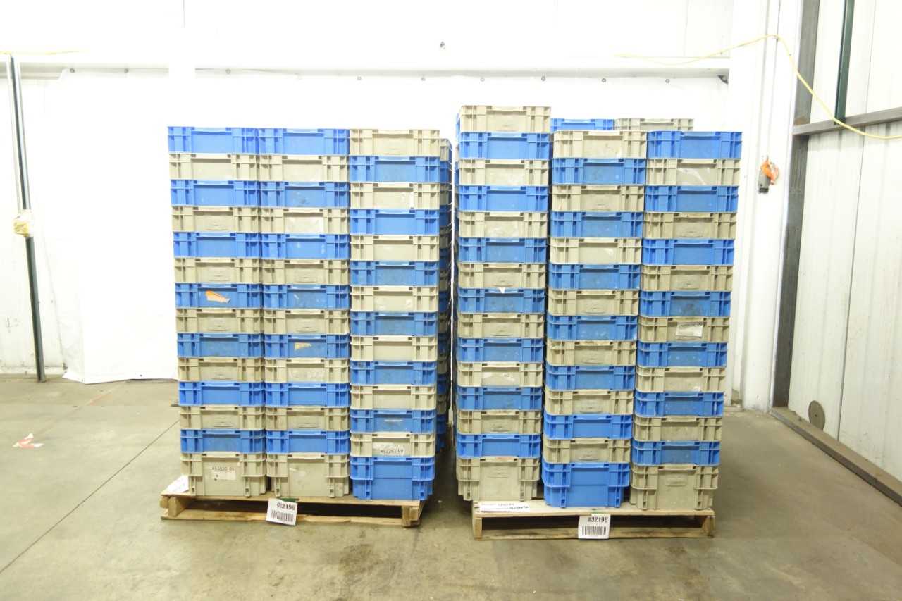 2 PALLETS OF STACKABLE TOTES - MATERIAL HANDLING