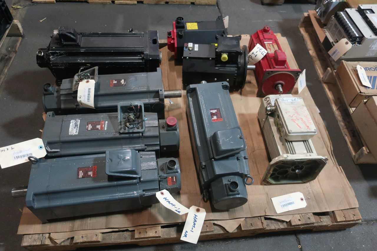 1 PALLET OF SERVO MOTORS- MITSUBISHI, YASKAWA, FANUC - SERVO