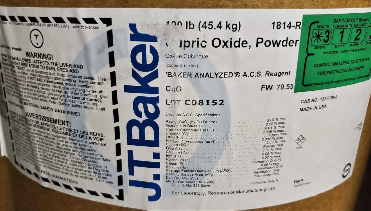 Copper Oxide - 70 pounds - WIRE MANUFACTURING EQUIPMENT