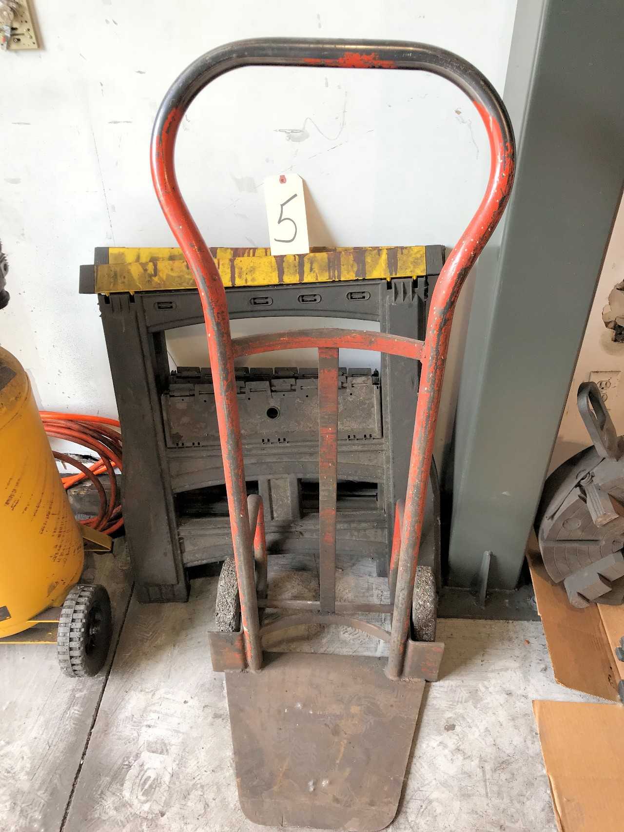 Lot-(1) 2-Wheel Hand Cart with (1) Pair Plastic Work Horses - MISCELLANEOUS