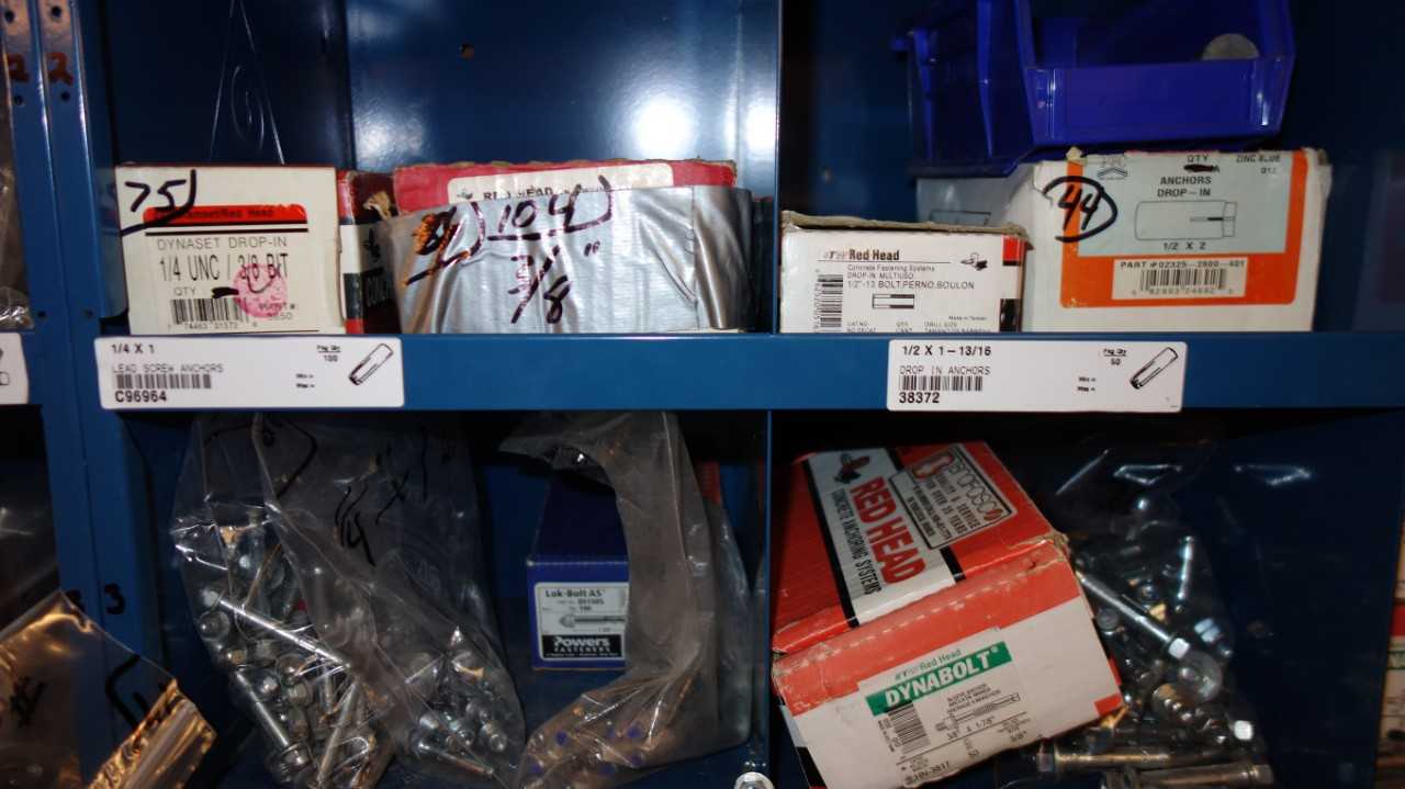 CONTENTS OF 3X STACKED PIGEON HOLE CABINETS, ASSORTED HARDWARE - INDUSTRIAL PARTS