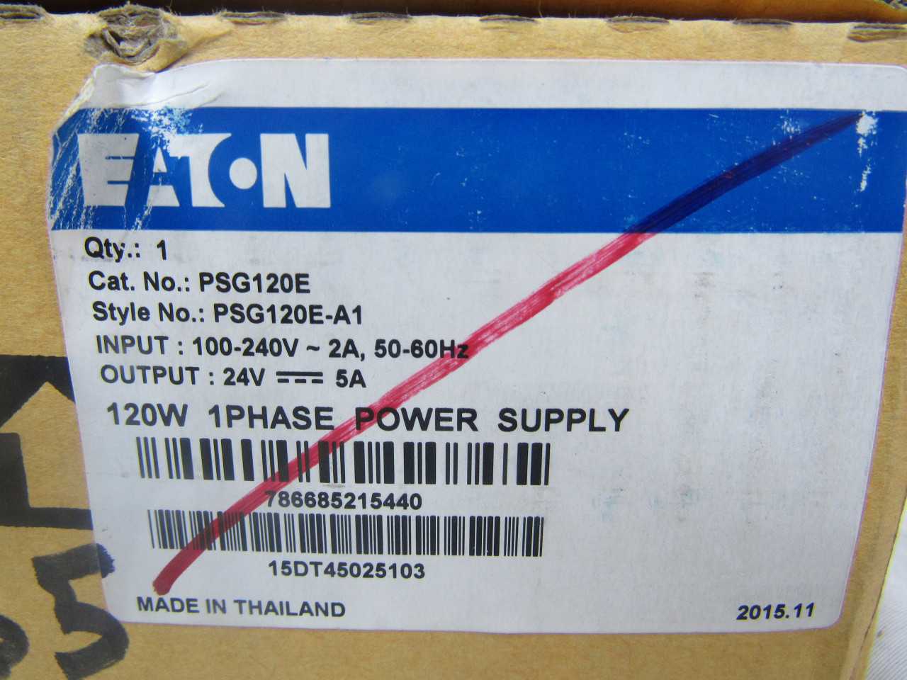 (3) Eaton PSG120E Power Supply 5A 50/60Hz 1Ph 120W - ELECTRICAL COMPONENTS