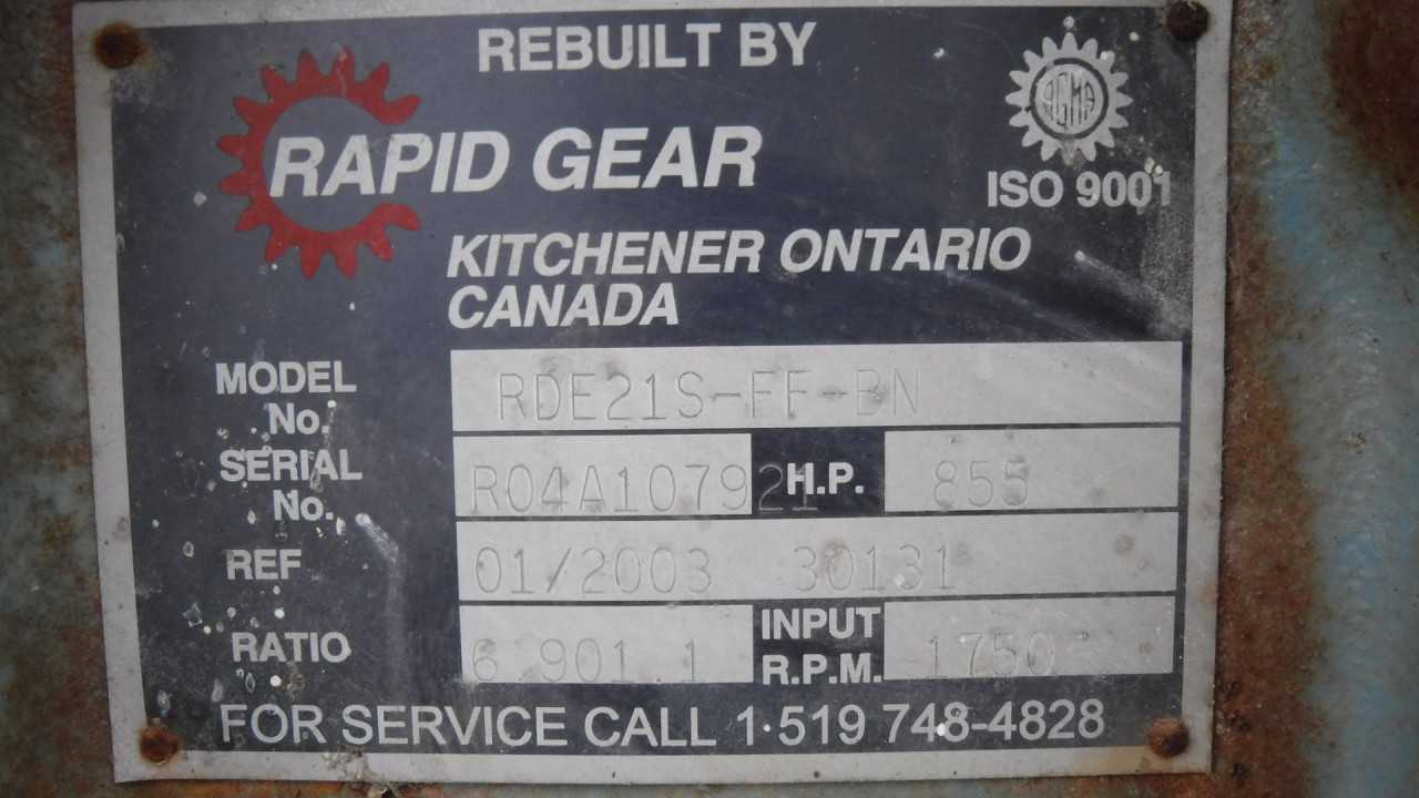 855 HP Hansen Gear Reducer Model RDE21S-FF-BN - GEAR REDUCERS