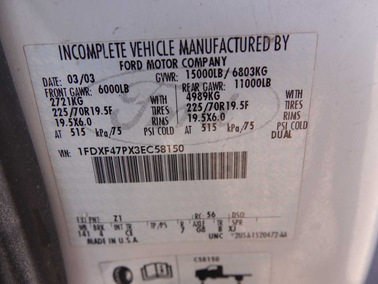 2003 Ford F450 SD Reg. Cab DRW 4x4 Dump Truck (Bill of Sale Only) - HYDRO EXCAVATOR TRUCKS