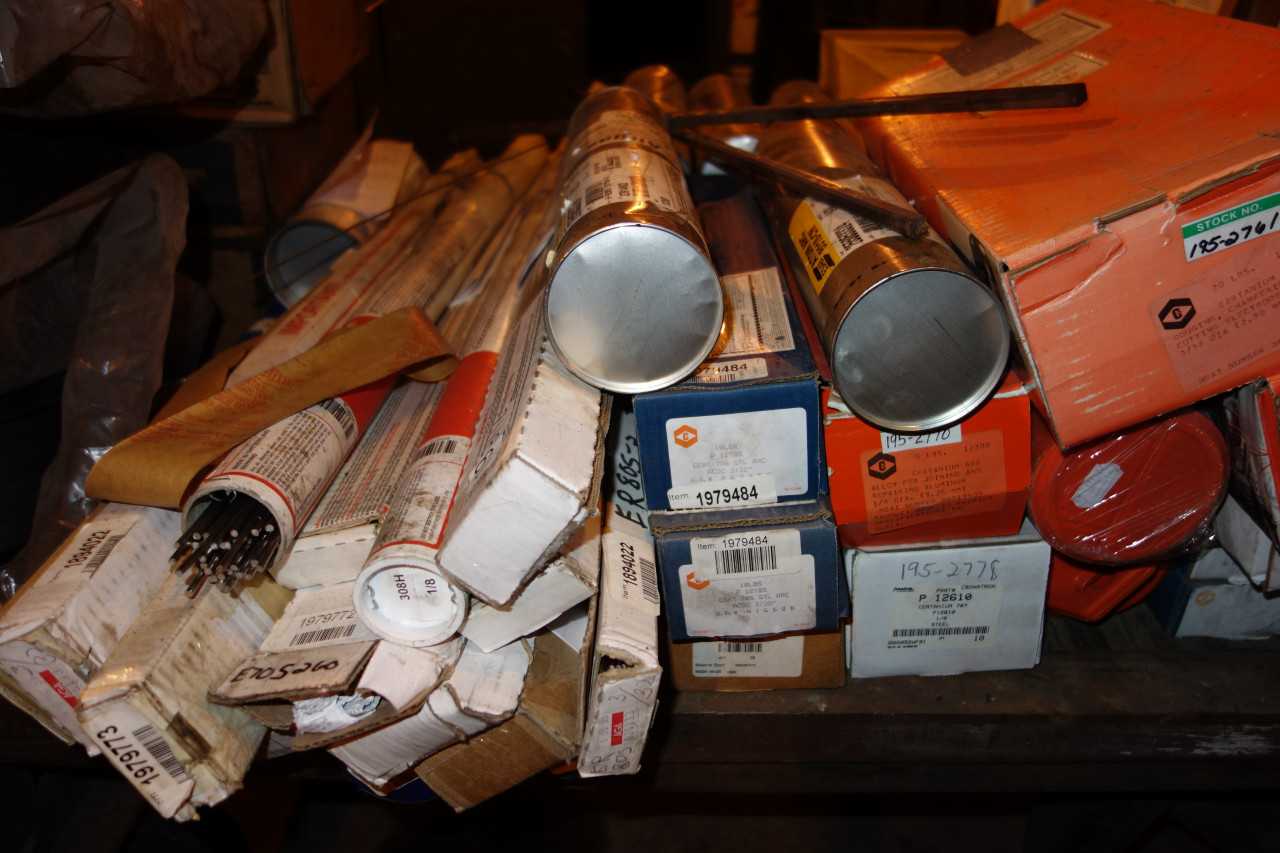 CART OF ASSORTED WELDING RODS, ELECTRODES, ESAB - WELDING EQUIPMENT