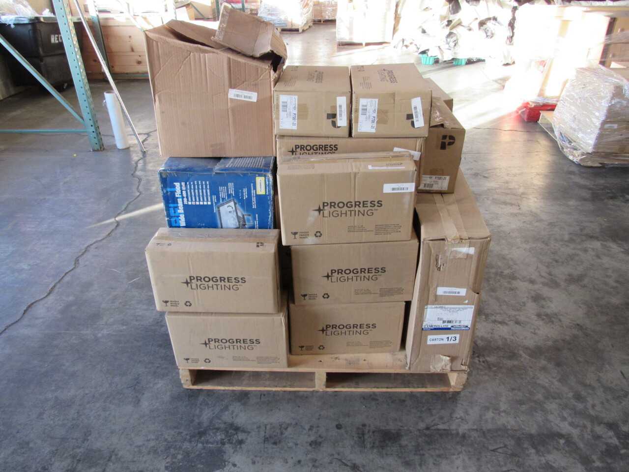 Pallet of 155x Assorted Lights, Batteries & Electrical Conduit/Fitting - LIGHTING