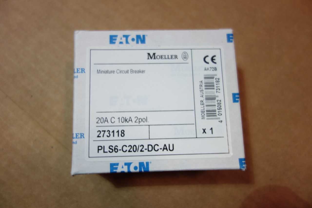 LOT OF EATON MOELLER CIRCUIT BREAKERS 2 POLE 20 AMP 10KA DC\ RATED PLS6-C20/2DC - CIRCUIT BREAKERS