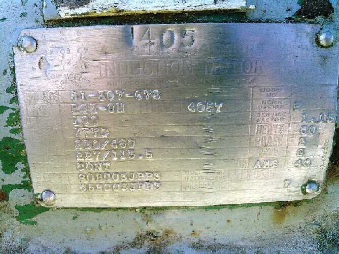 100 HP 1800 RPM 405T Frame Allis Chalmers Motor - ELECTRIC MOTORS