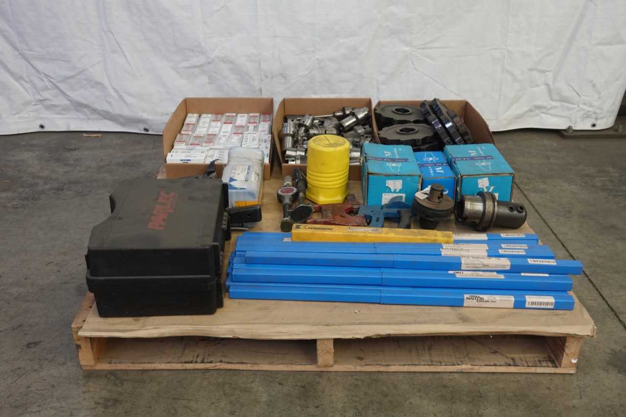 PALLET OF ASSORTED METALWORKING AND TOOLS - MACHINING ACCESSORIES & TOOLING