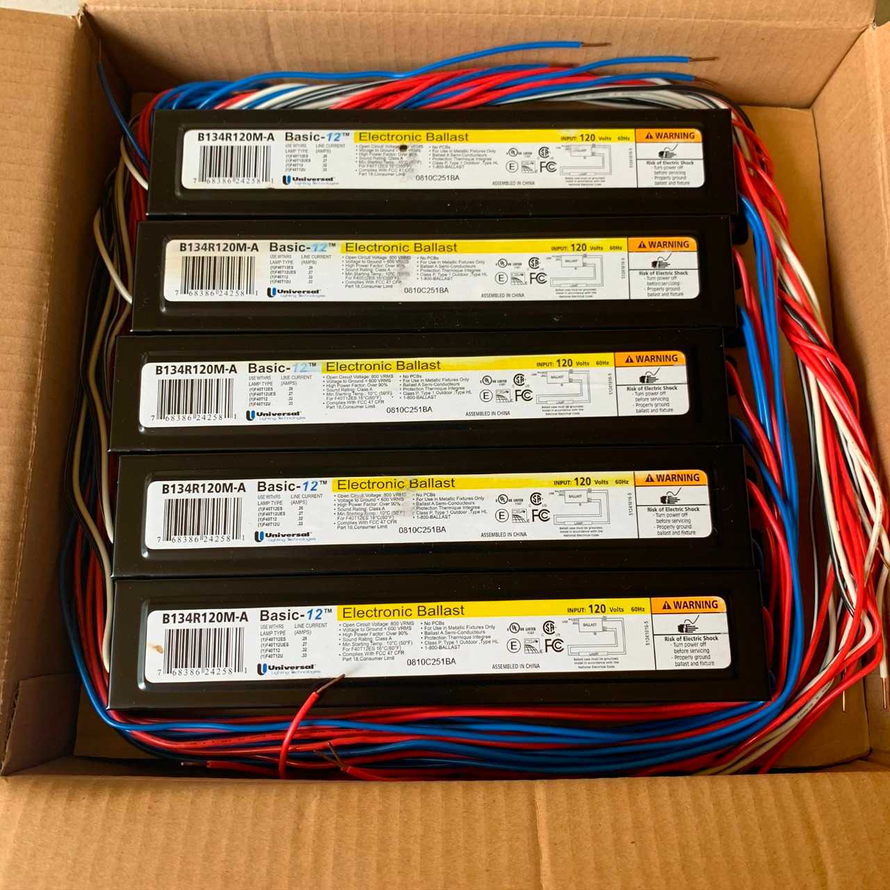 New - Lot of 60 - Universal Triad B134R120M-A010C Fluorescent Ballast - LIGHTING