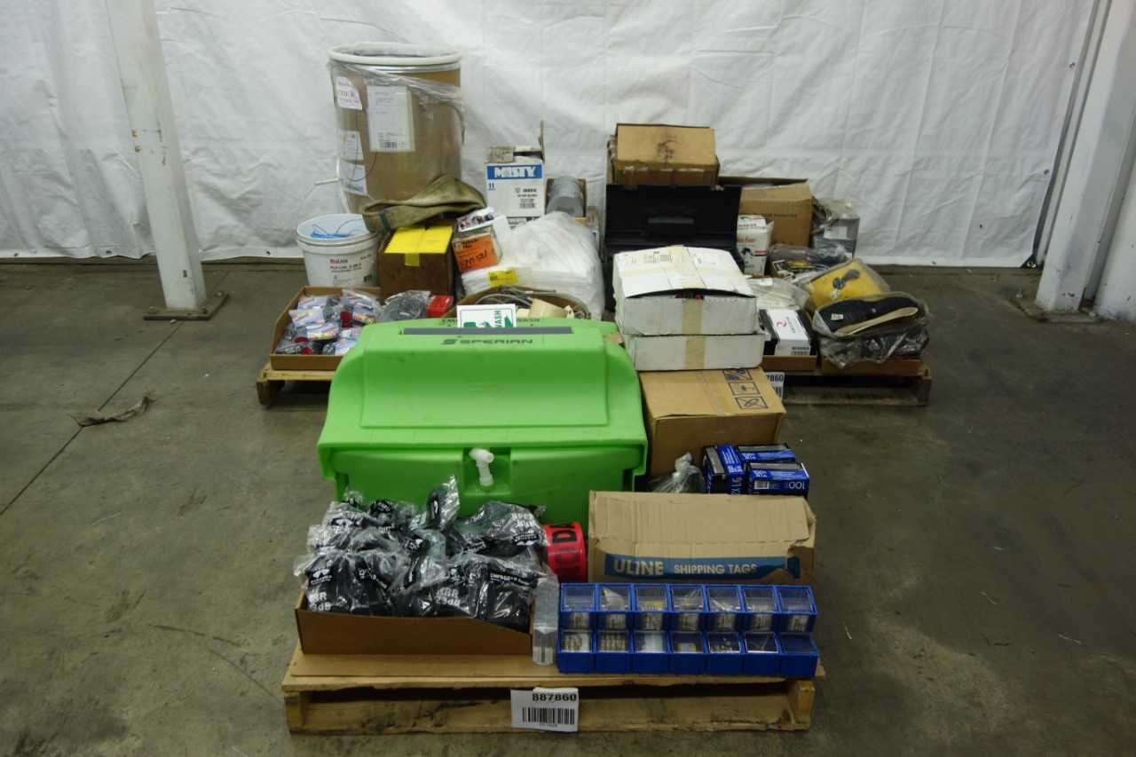 3 PALLETS OF ASSORTED SHOP SUPPLIES - LIGHTING