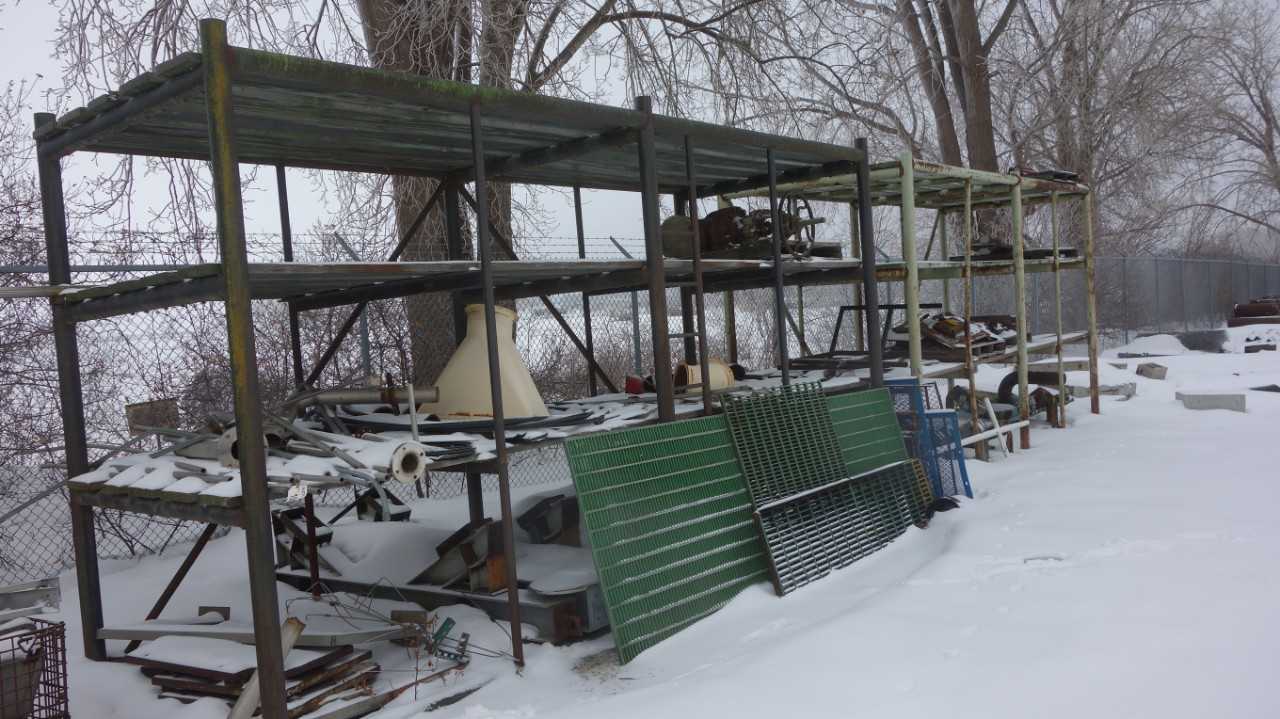 CONTENTS OF RACK, STEEL REPLACEMENT PARTS, COVERS, PIPES, PIPING - PROCESS EQUIPMENT