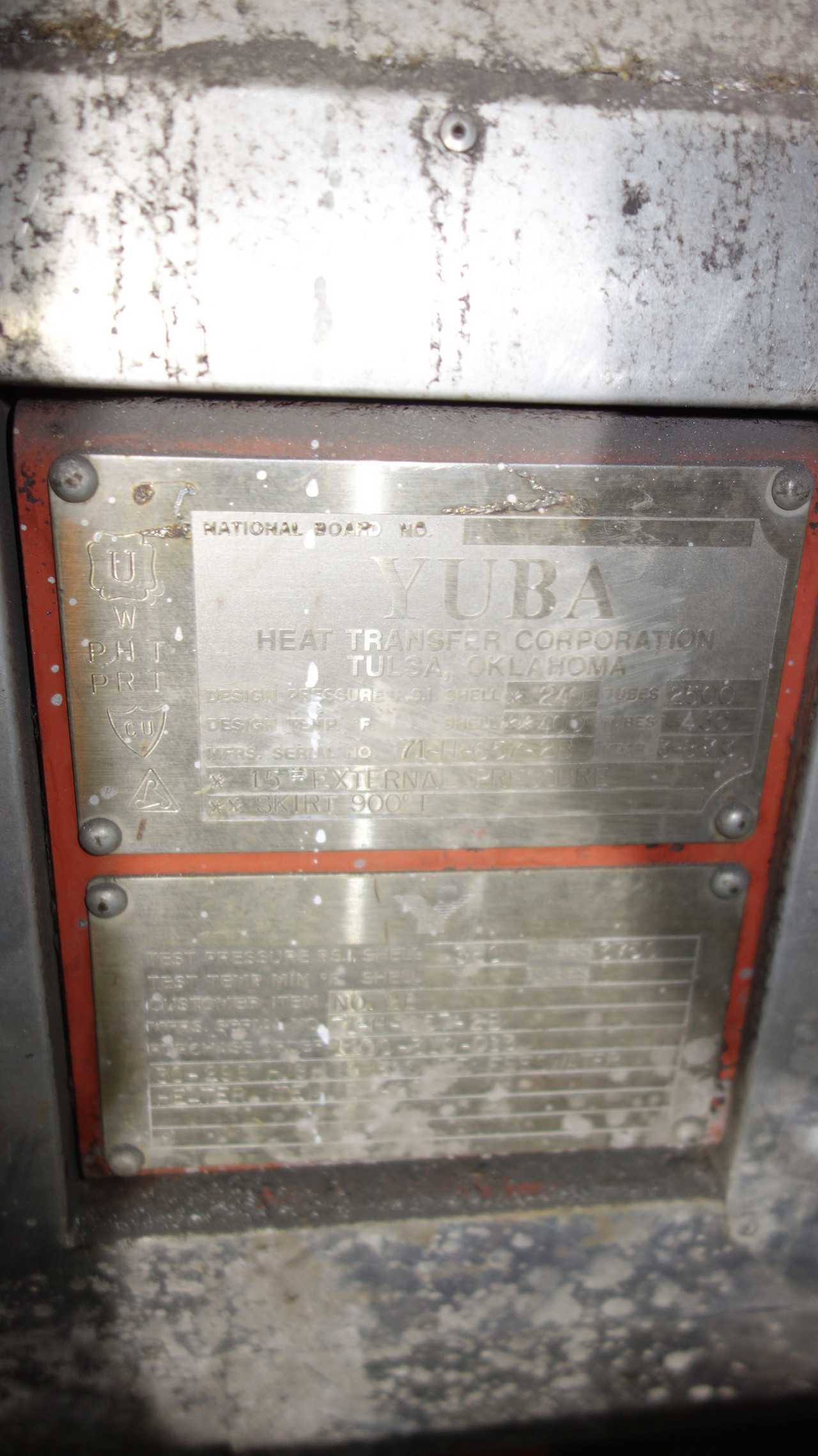LOT OF 2 YUBA FEEDWATER HEAT EXCHANGERS
