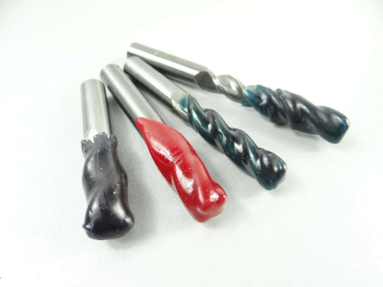 Lot of 4 Assorted Freshly Sharpened Solid Carbide End Mills - MACHINING ACCESSORIES & TOOLING