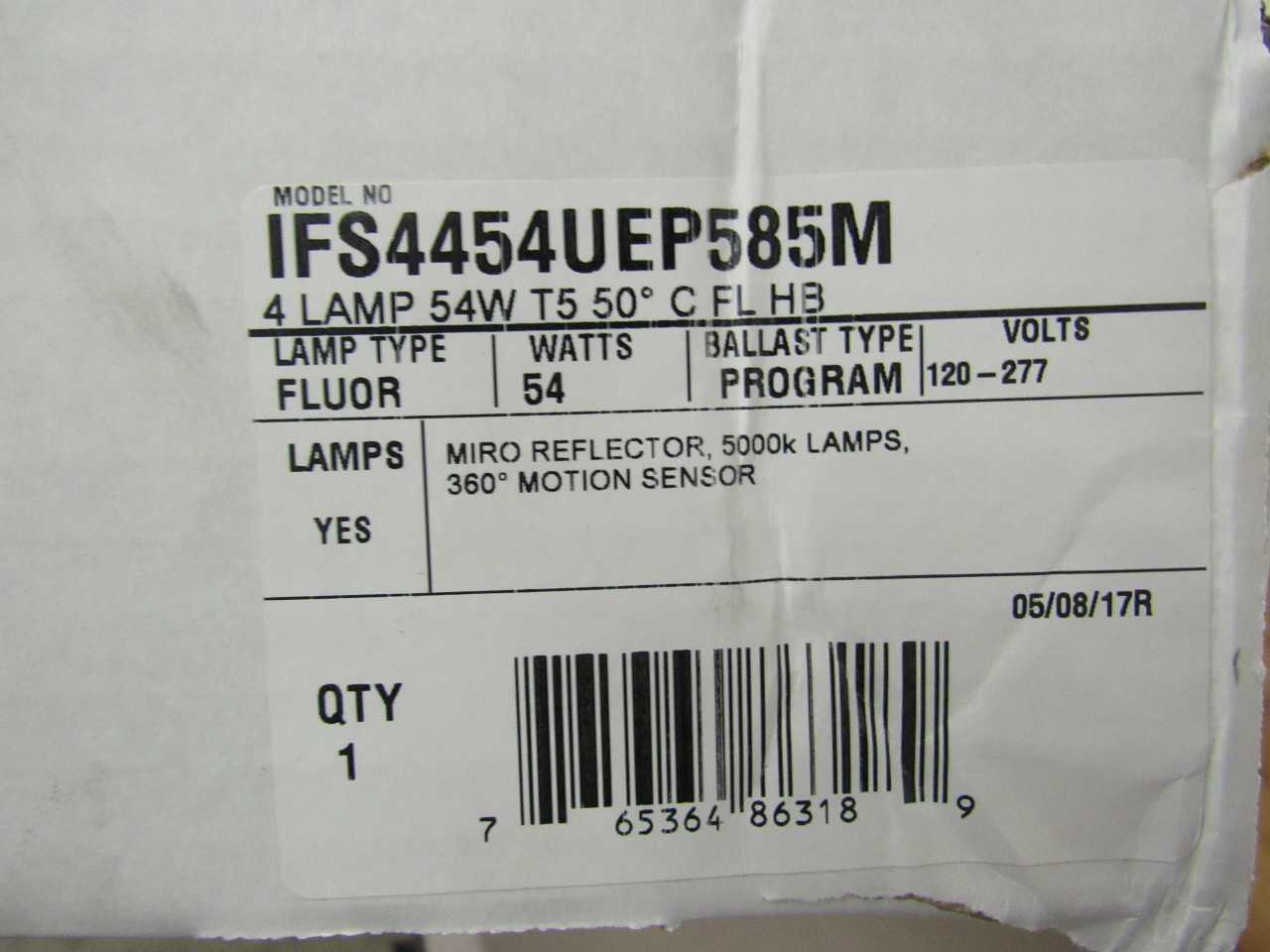 Atlas IFS4454UEP585M Lighting Fixture Fluor 120-277VAC 54 Watts - LIGHTING