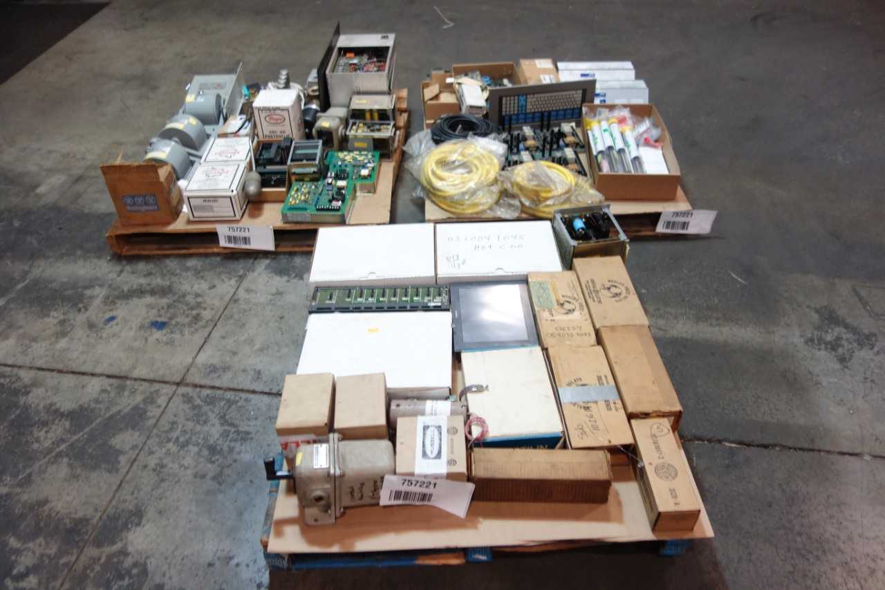 3 PALLETS OF ASSORTED ELECTRICAL, AUTOMATION, CORDSET CABLE, CIRCUIT BOARDS, INTERFACE PANEL, AMP SWITCH - ELECTRICAL COMPONENTS