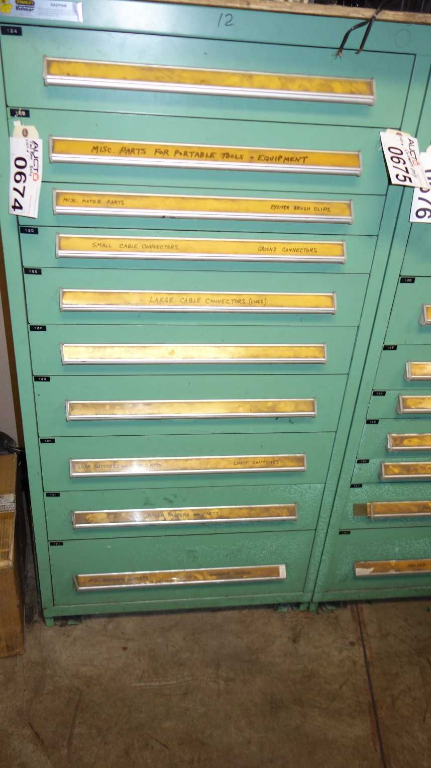 CONTENTS OF CABINET, MRO ELECTRICAL, PUSHBUTTONS, RELAYS, ALLEN BRADLEY, SQUARE D - ELECTRICAL COMPONENTS