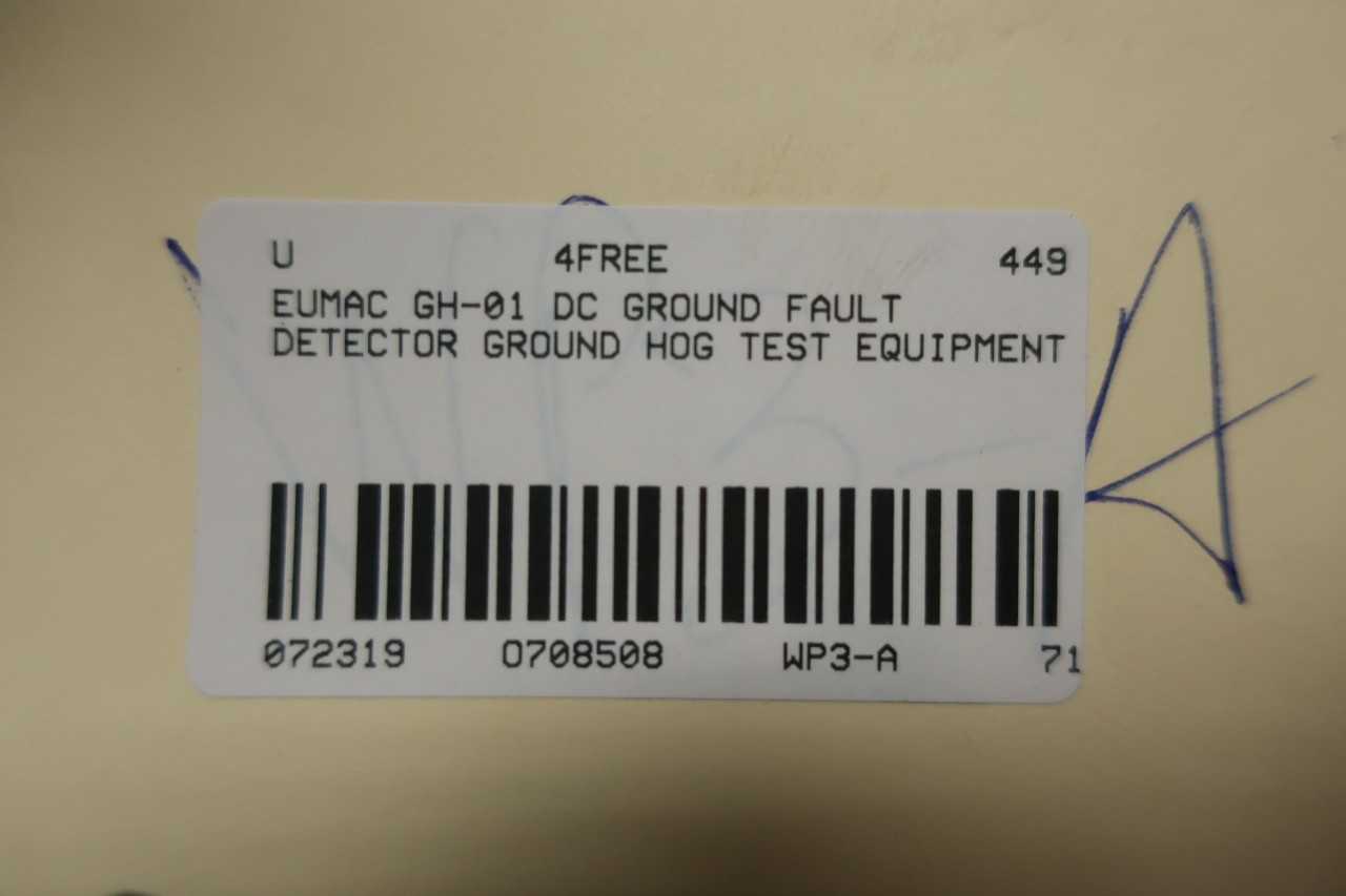 EUMAC GH-01 GROUND HOG DC GROUND FAULT DETECTOR - ELECTRICAL COMPONENTS