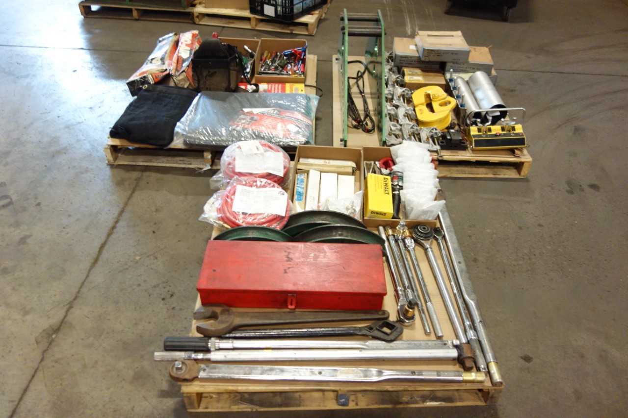 3 PALLETS OF ASSORTED TOOLS AND SURPLUS - HAND TOOLS
