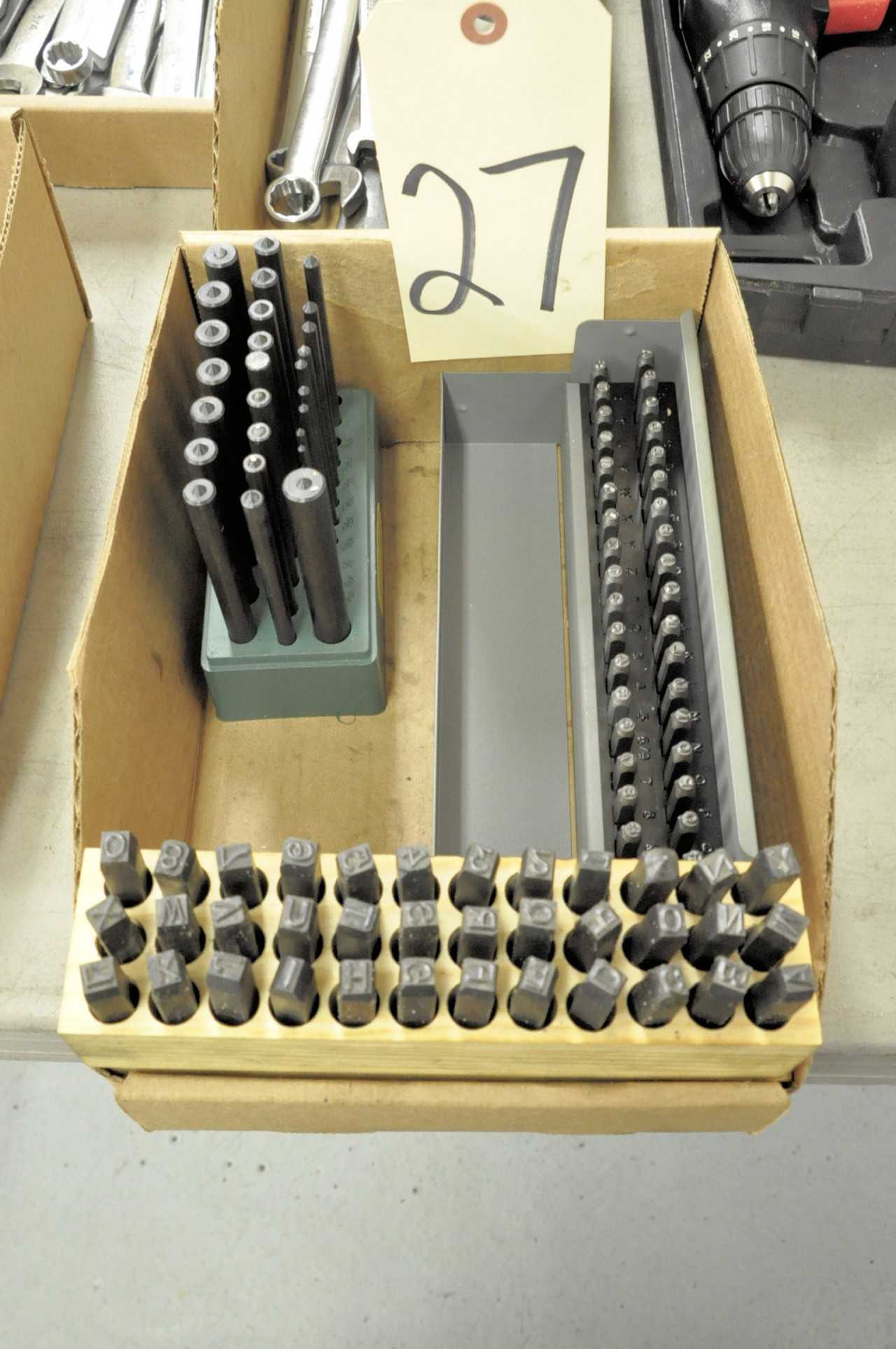 Lot-Hand Stamps and Drill Punches in (1) Box - ELECTRIC POWER TOOLS