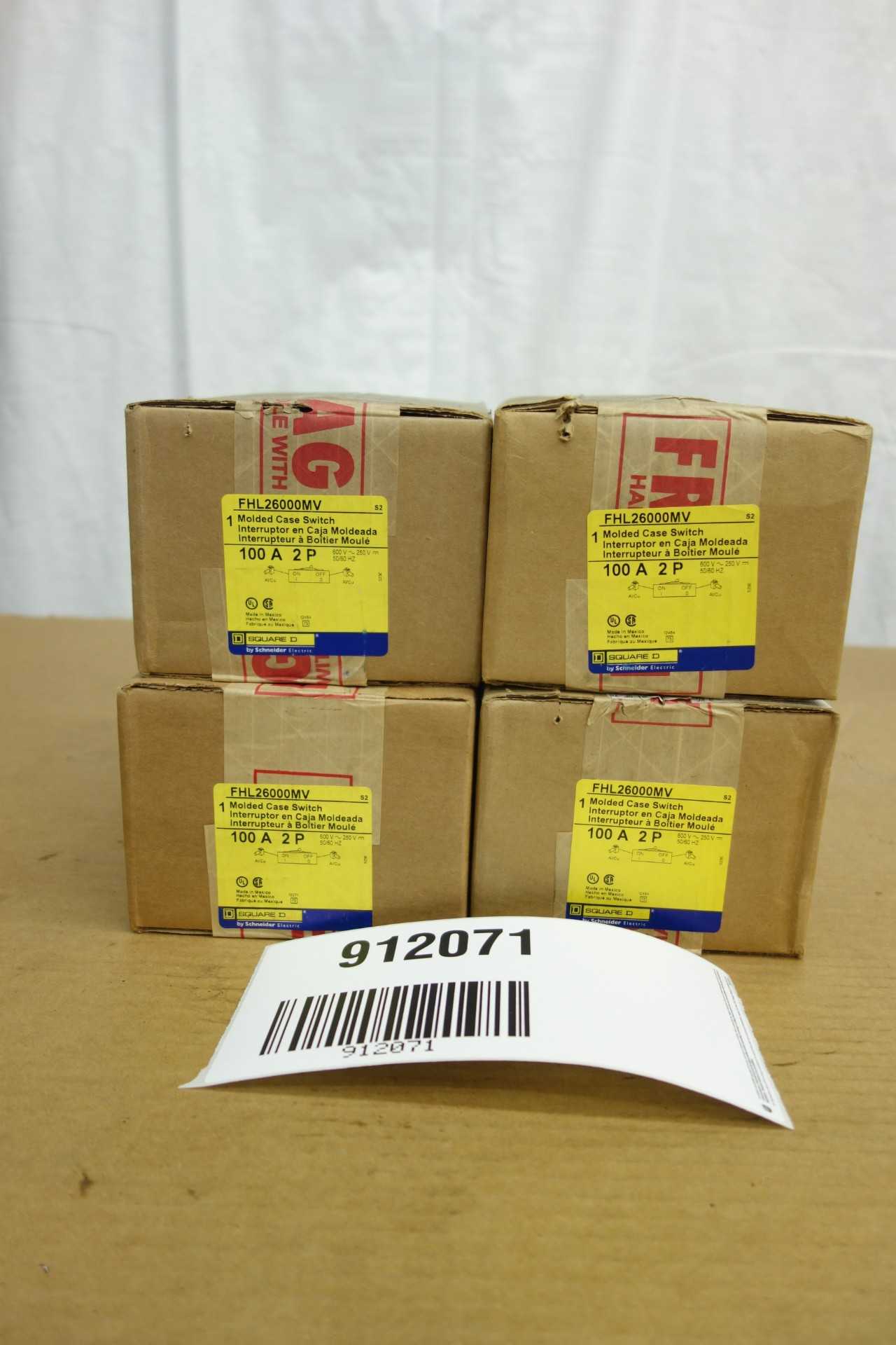 LOT OF 4 SQUARE D FHL2600MV MOLDED CASE SWITCHES - CIRCUIT BREAKERS