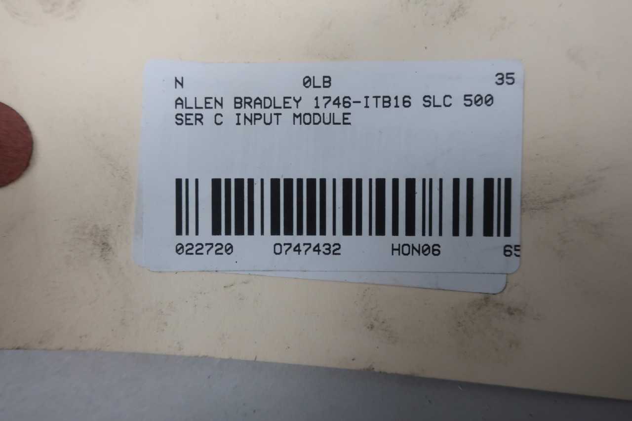 ALLEN BRADLEY 1746-ITB16 SLC 500 INPUT MODULE SER C - AUTOMATION & CONTROLS