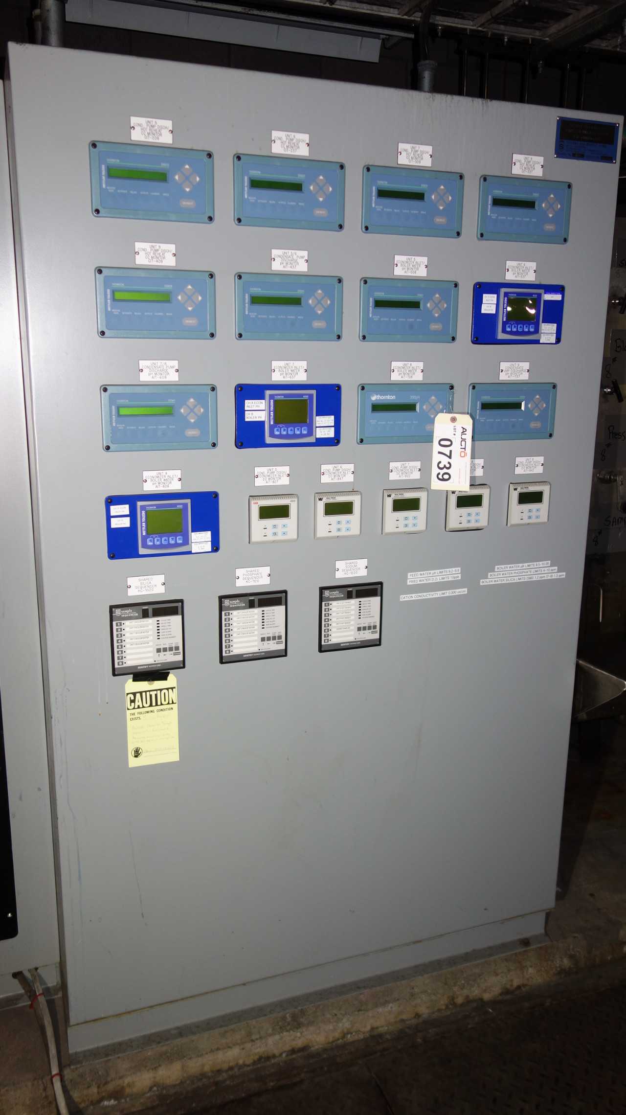 WALL OF ASSORTED ANALYZERS, METTLER, THORNTON, ABB - ANALYZER