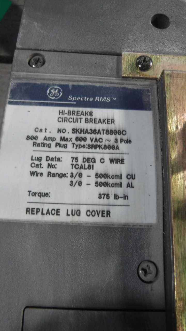 800 Amp GE Motor Circuit Protector - CIRCUIT BREAKERS