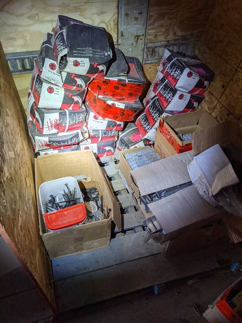 Contents of container - Nails, Screws, Fasteners, Hangers etc - MISCELLANEOUS
