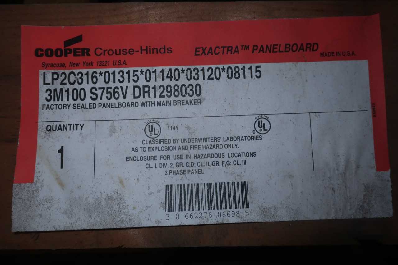 CROUSE-HINDS EXPLOSION PROOF PANEL BOARD WITH MAIN BREAKER - PANELBOARDS