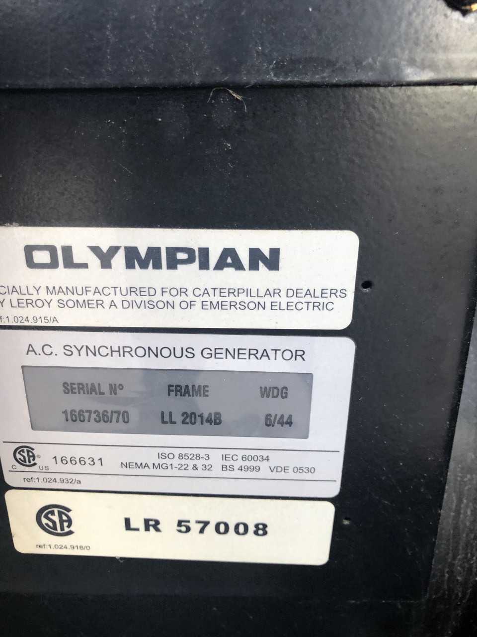 Olympian Generator Model G40F3 - STANDBY POWER GENERATOR