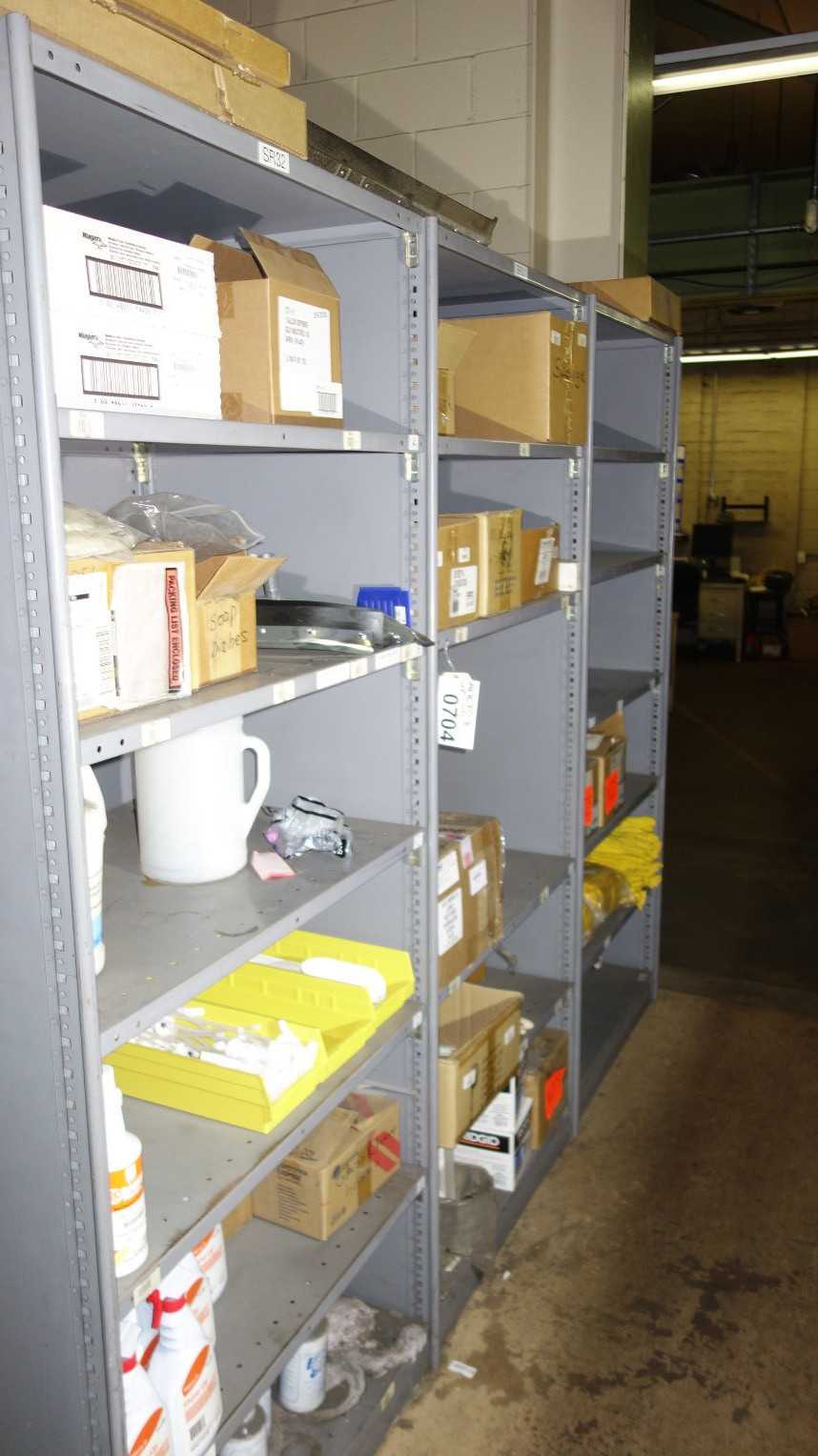 CONTENTS OF 7 SHELF COLUMNS, ASSORTED SAFETY EQUIPMENT - SAFETY EQUIPMENT