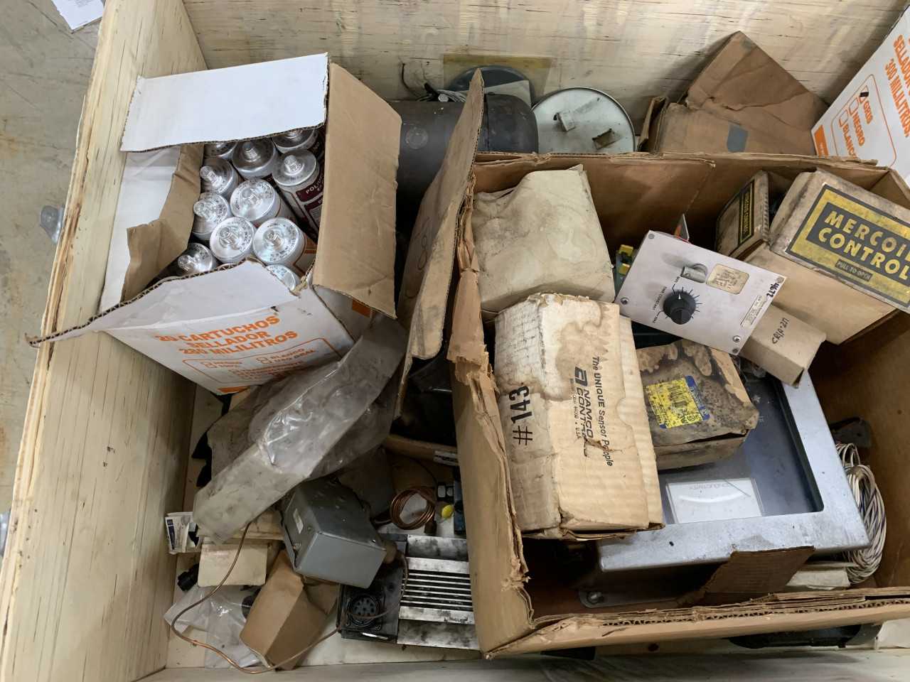 CRATE OF MISC. ELECTRICAL AUTOMATION EQUIPMENT WESTINGHOUSE ETC. - ELECTRICAL COMPONENTS