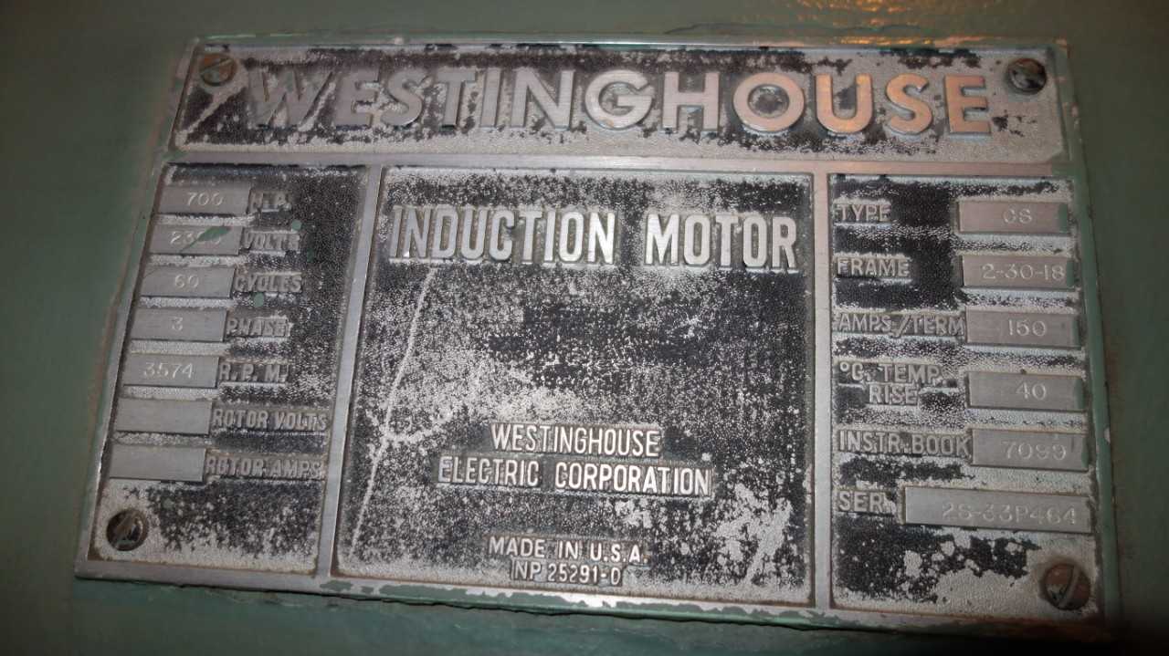 WESTINGHOUSE 2-30-18 CS 700HP 2300V-AC INDUCTION MOTOR - ELECTRIC MOTORS