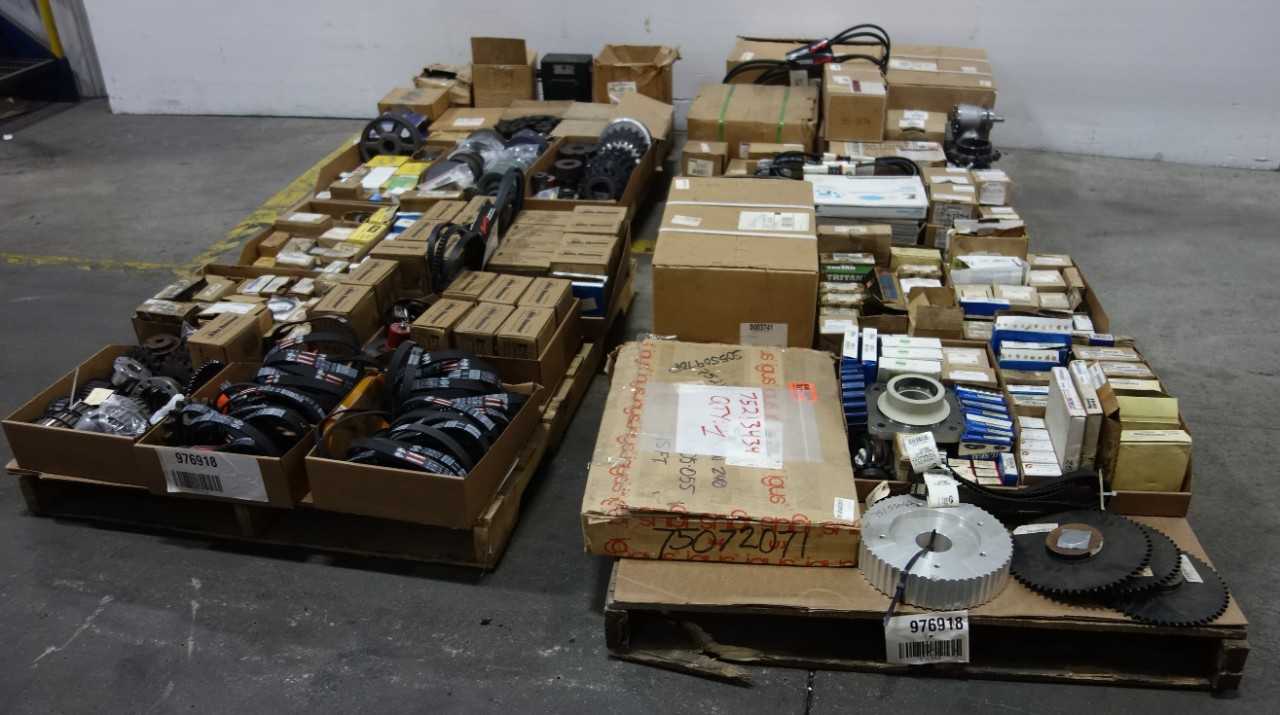 4 PALLETS OF ASSORTED POWER TRANS PARTS AND ACCESSORIES - ELECTRICAL COMPONENTS