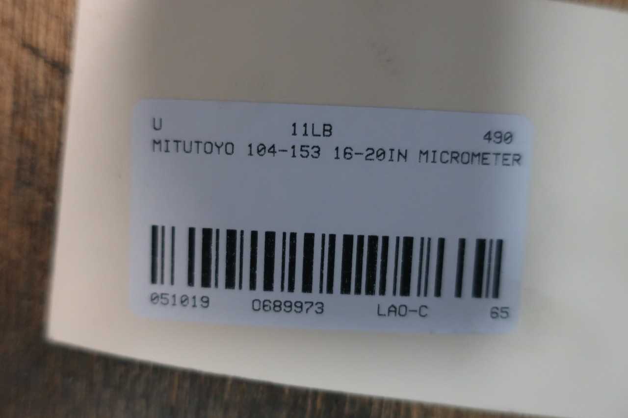 MITUTOYO 104-153 16-20IN MICROMETER - ELECTRIC POWER TOOLS